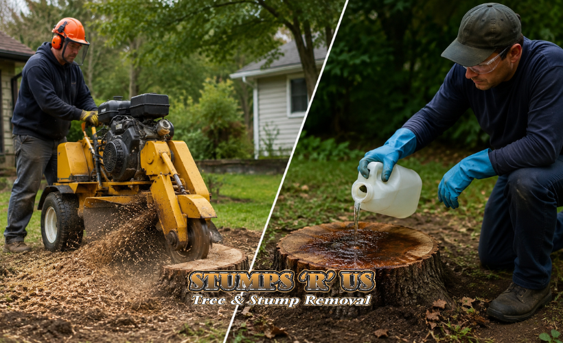 Chemical vs stump grinding